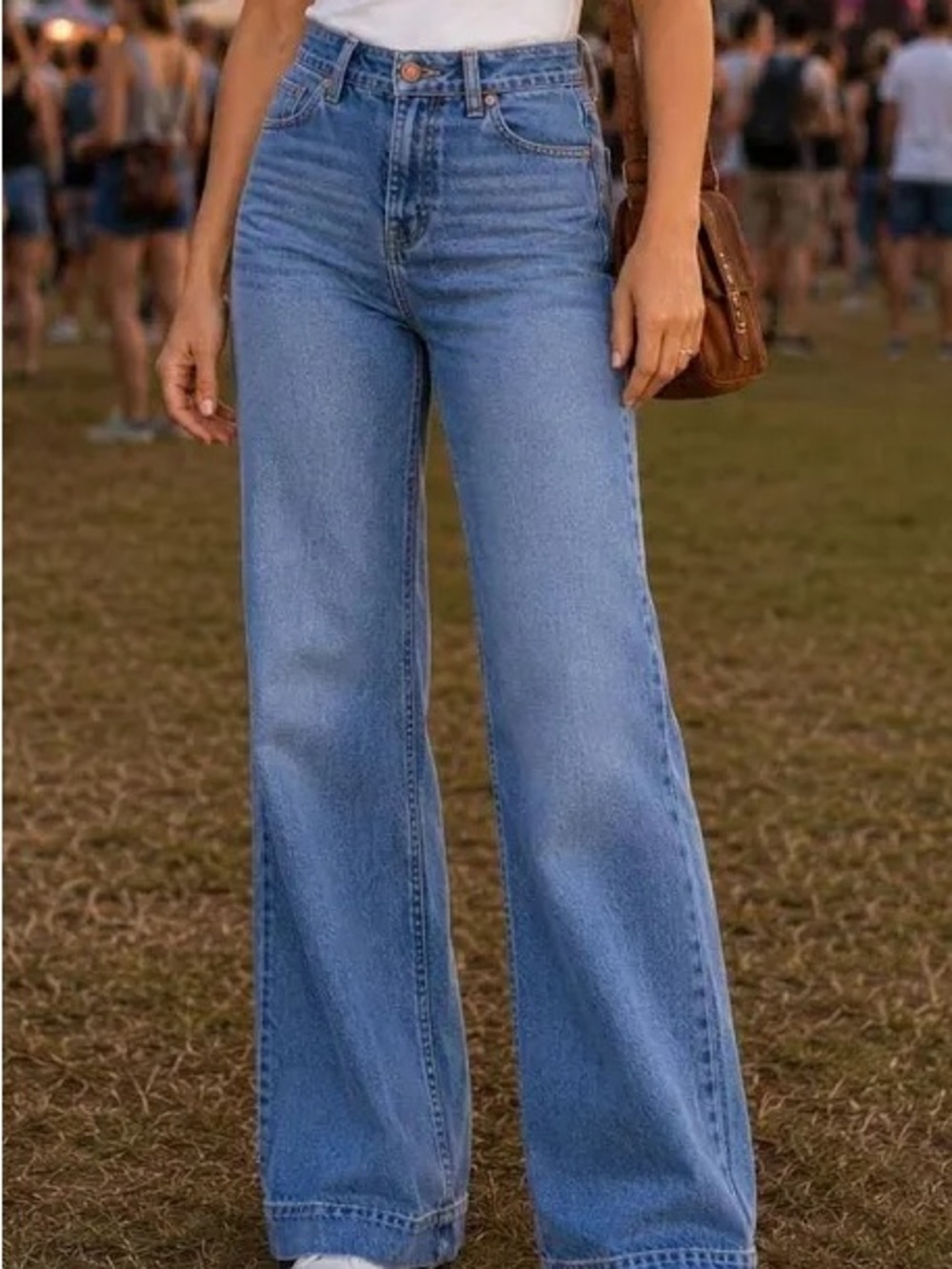 J. Crew Medium Blue Wide-Leg Denim Jeans